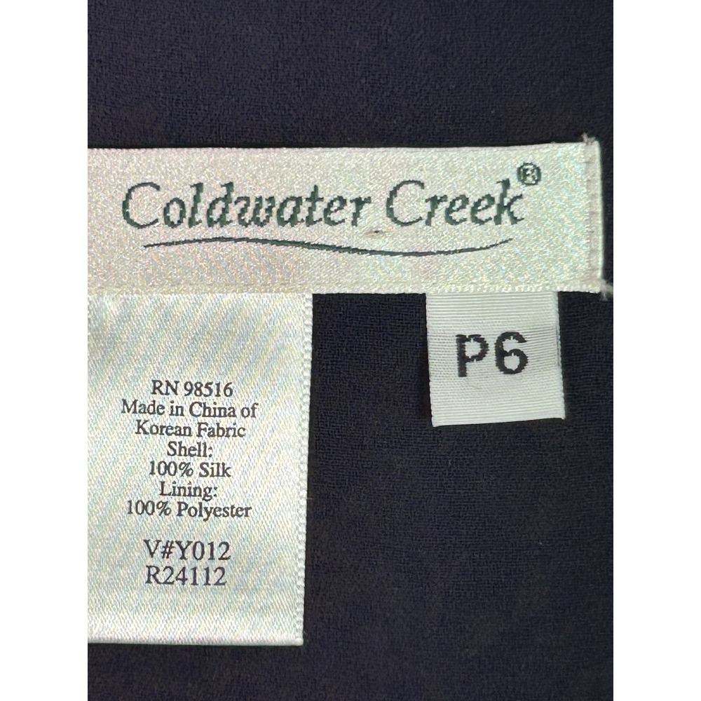 vintage Coldwater Creek sheer floral midi dress 6 100%silk Cottage Core Fall - Picture 4 of 11
